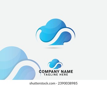 Infinity cloud logo design. Infinity symbol. Sky. Creative logo. Business.Tech. Colorful template. Cloud Infinity vector. Premium