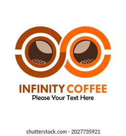 Infinity coffee logo template illustration