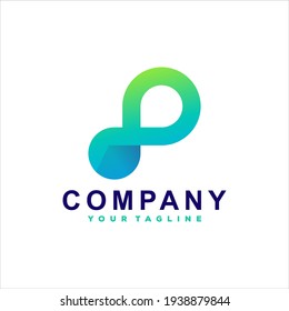 infinity color gradient logo design