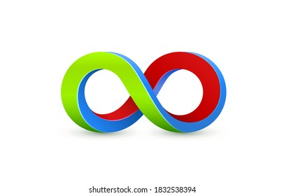 Infinity color icon, sign element graphic, Vector illustration