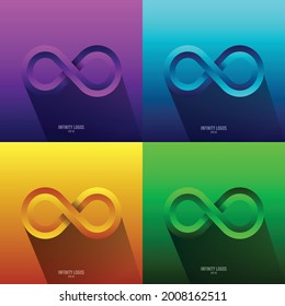 Infinity color icon, sign element graphic, Premium Vector