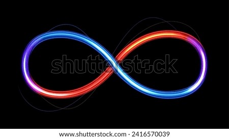 Infinity Colorful Neon Light Background, Vector Illustration