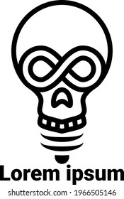 Infinity Combined Skull Logo Vector EPS. 10