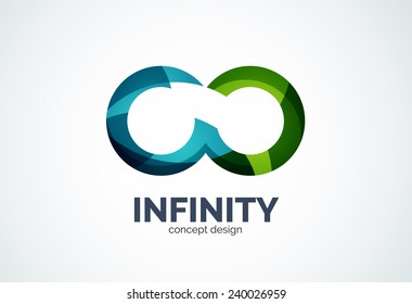 Infinity company logo icon, business circle and ring design element of flowing overlapping shapes