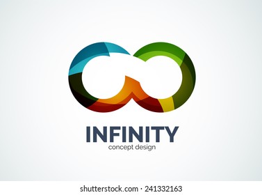 Infinity company logo icon, business circle and ring design element of flowing overlapping shapes