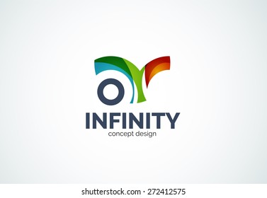 Infinity company logo icon, business circle and ring design element of flowing overlapping shapes