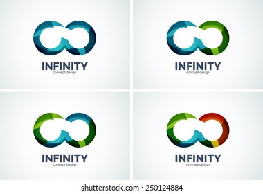 Infinity-Logo-Symbol-Set, Geschäftskreis und Ringdesign-Element der sich überlappenden Formen