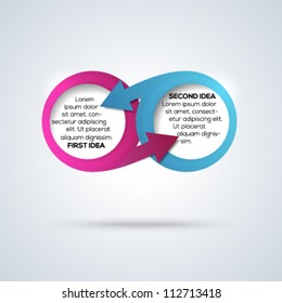 Infinity conceptual template for different business design. Vector illustration.