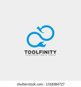 infinity construction tools logo template vector illustration icon element