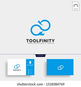 infinity construction tools logo template vector illustration icon element