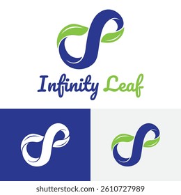 Infinity Continuous Curve Leaf Nature Business Logo Template