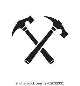 Infinity Crossed Hammer Logo mit unendlicher Arbeitskraft und Kraft
