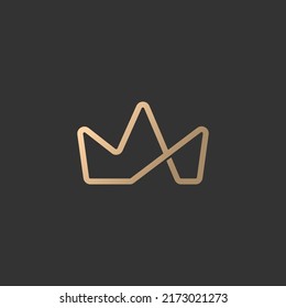infinity crown king mobius unlimited logo vector icon illustration