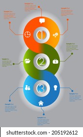 Infinity cycle modern template for website and graphic, icon, number, text box.