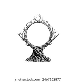 infinity dead tree hand drawing vector isolated on white background.