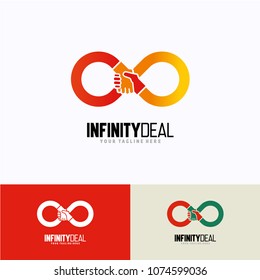 Infinity Deal Logo Template Design. Creative Vector Emblem, for Icon or Design Concept.