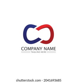 logotipo de diseño infinito y 8 iconos, vector, signo, logotipo creativo para los negocios y el símbolo de infinito corporativo