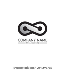 logotipo de diseño infinito y 8 iconos, vector, signo, logotipo creativo para los negocios y el símbolo de infinito corporativo