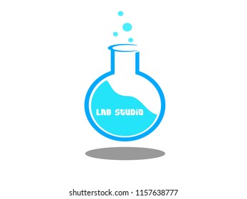 Infinity design logo concept. Logo design are blue with a white name and background