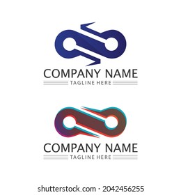 Ilustración de icono del vector de diseño infinito Diseño de la plantilla de logotipo