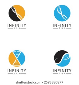 infinity dna logo icon vector