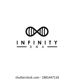 infinity DNA unlimited genetic outline logo design vector illustration