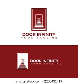 Infinity door logo vector Illustration