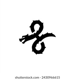 infinity dragon logo design vector