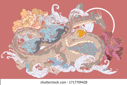 Infinity dragon and peony
