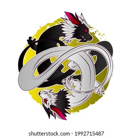 infinity dragon vector illustration for sign, symbol, logo, background