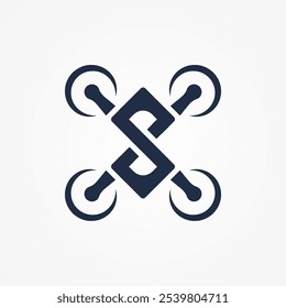 Infinity drone logo, drone with infinity icon combination, usable for technology, security, logistic and company logos, vector illustration