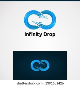 infinity drop with digital concept, icon, element, and template for company