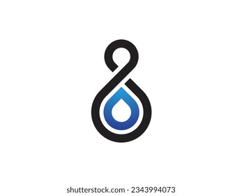 diseño del logotipo del agua de gota infinita