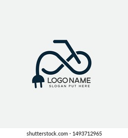 Infinity E-Bike logo design template vector