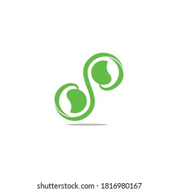 infinity eco leaf life symbol curves loop design vector
