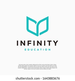 Infinity Education logo designs concept vector, Loop and Book Education logo designs symbol