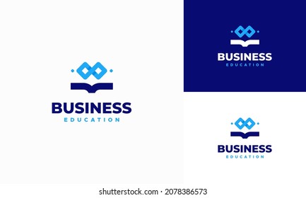 Infinity Education logo designs concept vector, Loop and Book Education logo designs symbol