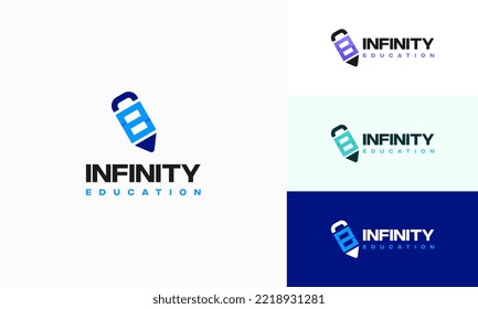 Infinity Education logo designs concept vector, Loop and Book Education logo designs symbol