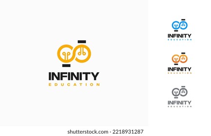 Infinity Education logo diseños de concepto vector, Loop y el logotipo de Educación de libros símbolo