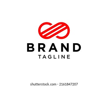 Infinity Electricity Logo Flat Line isolated on white background.
