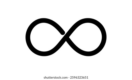Infinity emblem, black isolated silhouette
