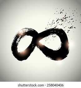 Infinity Endless Symbol With Splatter Brush Painting Style