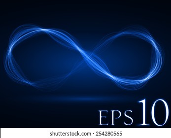 infinity energy waves loop (blue colored,wide waves version)