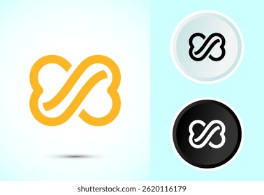 Infinito, Eternidade, ilustração de design de ícone, símbolo de sinal infinito em cor, preto e branco