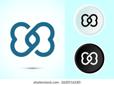 Infinity, Eternity, icon design illustration, Endless sign symbol in color, black and white