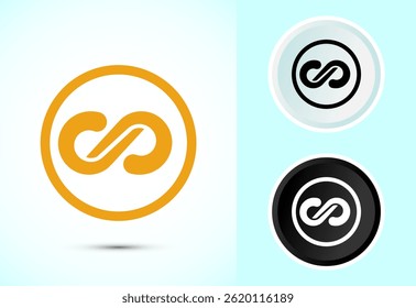 Infinity, Eternity, icon design illustration, Endless sign symbol in color, black and white