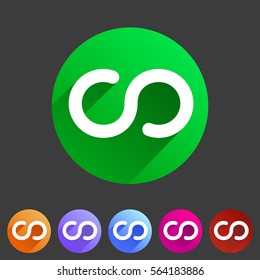 Infinity eternity icon flat web sign symbol logo label set