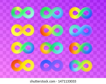 Infinity, eternity symbol. Rainbow colours. Premium quality vector illustration for your design.