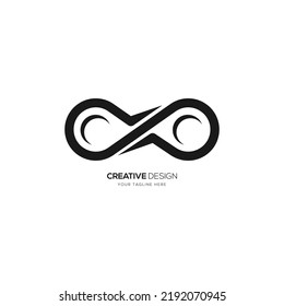 Infinity eye sign creative logo design concept