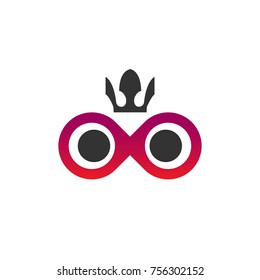 infinity eyes with crown logo design